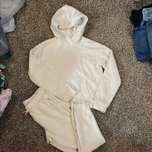 Tek Gear Kids White Hoodie and Sweatpants Set